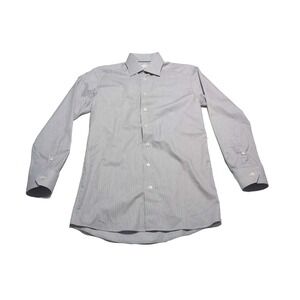 Eton Dress Shirt Mens Size 39 15.5 Contemporary Button Up Blue Gold Stripes